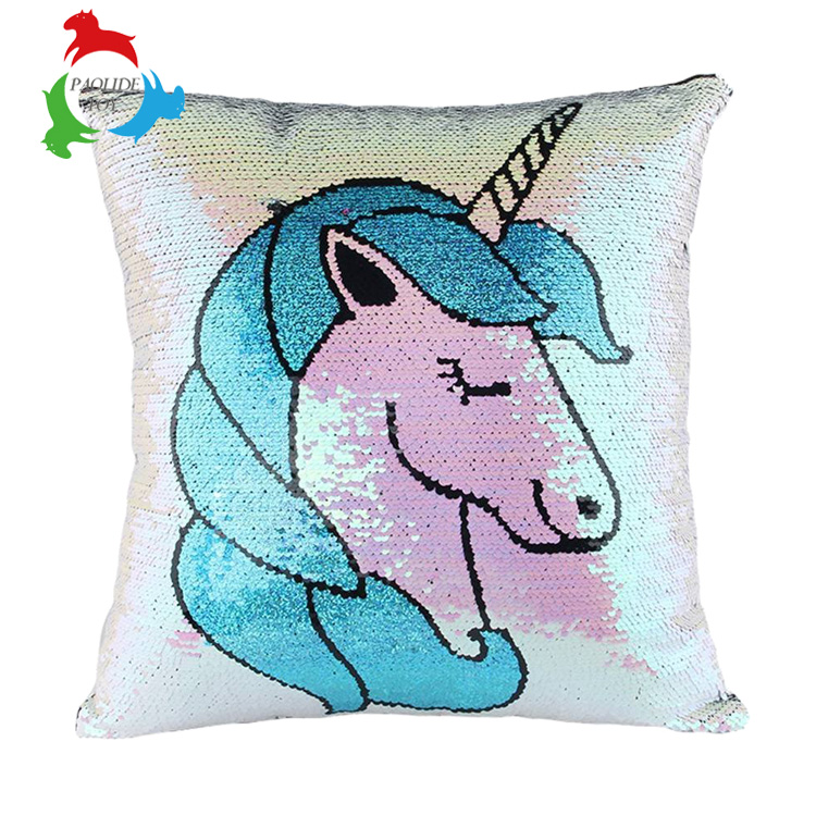 Unicorn magic reversible sequin Pillow