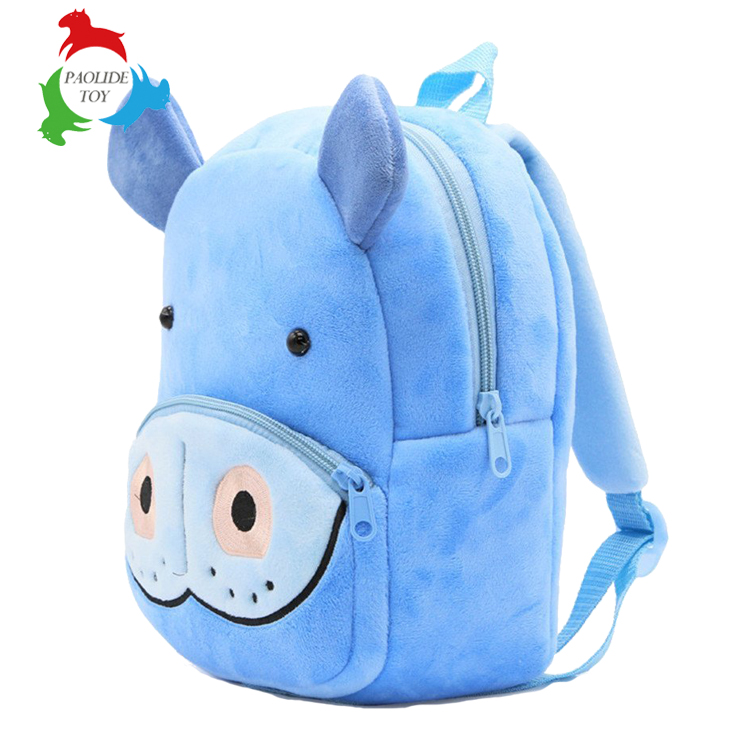 Paolide animal sharp plush double shoulder children's schoolbag kindergarten bag