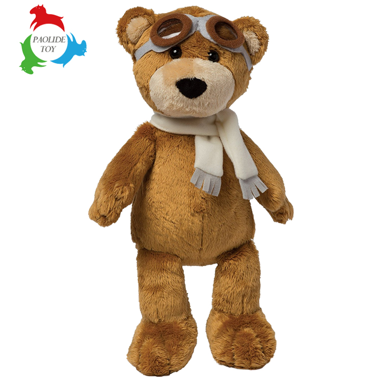 Professional china manufacturer custom animal long scraf teddy bear plush toys