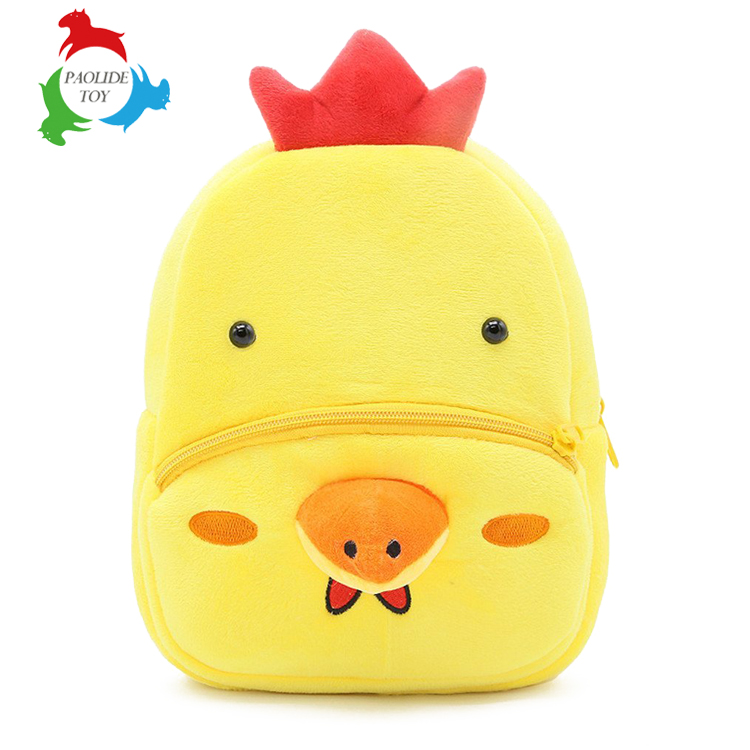 Lovely chick customized cartoon animal plush toys children's bag