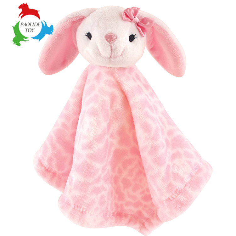Custom friend plush matierla stuffed animal head baby security blanket