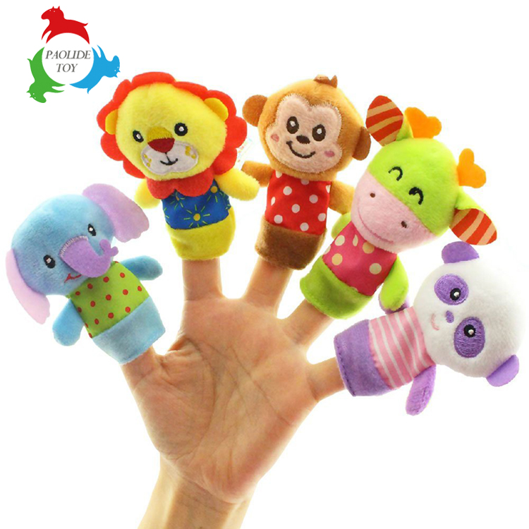 保利德玩具定制婴儿早教动物手指玩偶套装